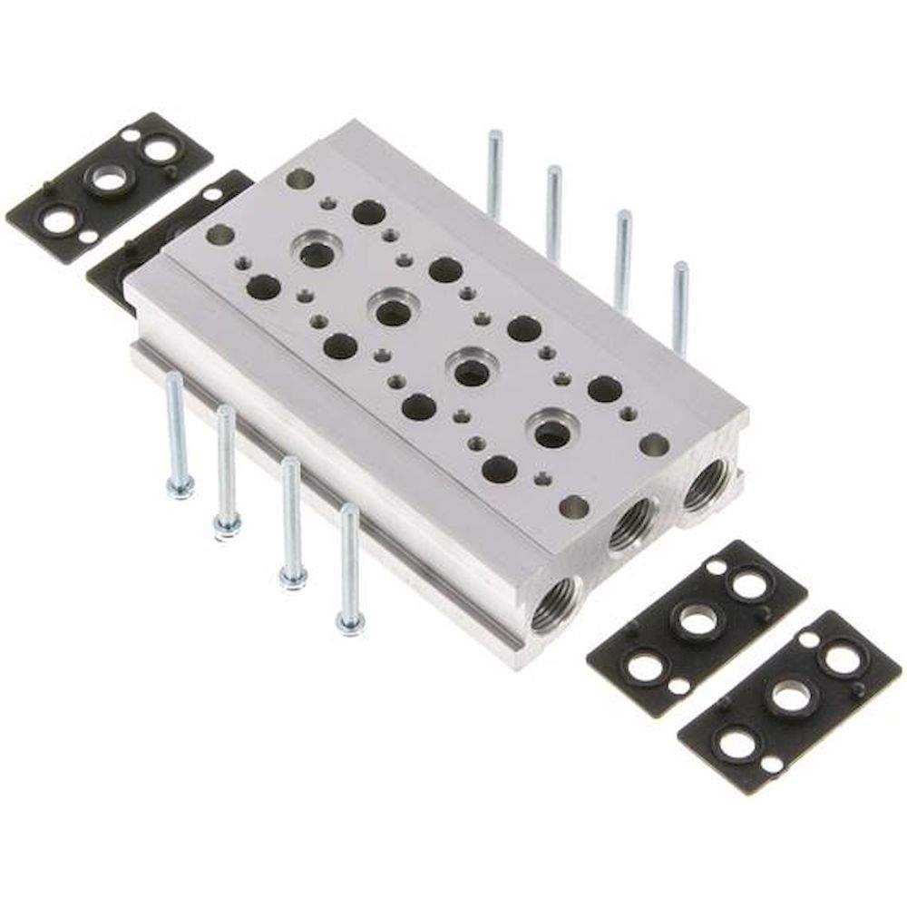 YPC MF1500-4. Reihenleiste (4-fach) für SF1000 (5/2 und 5/3-Wege)