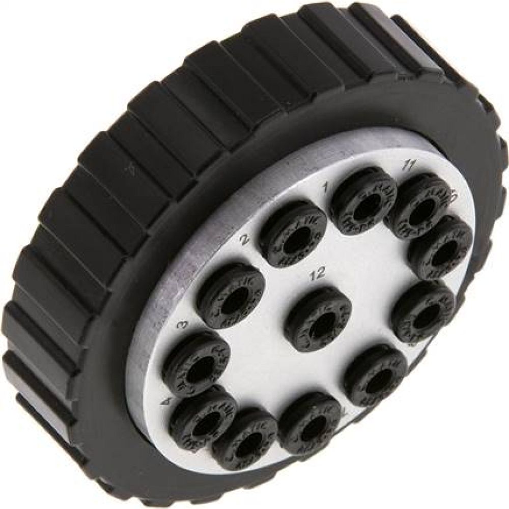 Mehrfachkupplung 12x 4mm Schl.,Stecker, rund