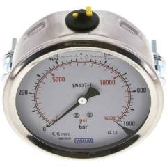 Wika MFRE 1000100 GLY CR Glycerin-Einbaumanometer, 3kt-Frontring, 100mm, 0-1000 bar