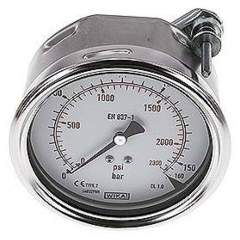 Wika MFRE 160100 CR Einbaumanometer, 3-kant-Frontring, 100mm, 0-160 bar