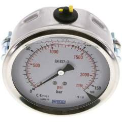 Wika MFRE 160100 GLY CR Glycerin-Einbaumanometer, 3kt-Frontring, 100mm, 0-160 bar