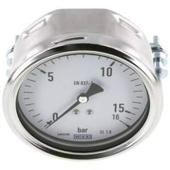 Wika MFRE 16100 CR Einbaumanometer, 3-kant-Frontring, 100mm, 0-16 bar