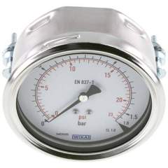 Wika MFRE 1,6100 CR Einbaumanometer, 3-kant-Frontring, 100mm, 0-1,6 bar
