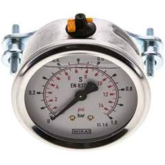 Wika MFRE 163 GLY CR Glycerin-Einbaumanometer, 3kt-Frontring, 63mm, 0-1 bar