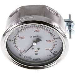 Wika MFRE 250100 CR Einbaumanometer, 3-kant-Frontring, 100mm, 0-250 bar