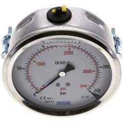Wika MFRE 250100 GLY CR Glycerin-Einbaumanometer, 3kt-Frontring, 100mm, 0-250 bar