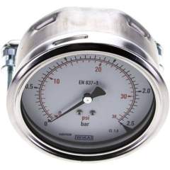 Wika MFRE 2,5100 CR Einbaumanometer, 3-kant-Frontring, 100mm, 0-2,5 bar