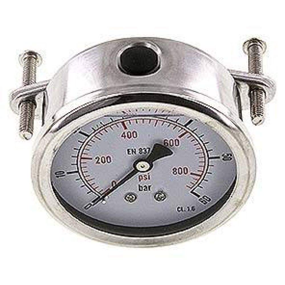 MFRE 6063 GLY CRE Glycerin-Einbaumanometer, 3kt-Frontring, 63mm, 0-60 bar