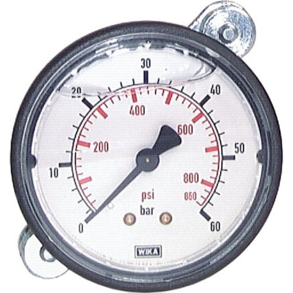 Wika MFRE -10663 GLY Glycerin-Einbaumanometer, KU-Frontring, 63mm, -1 bis 0,6 bar