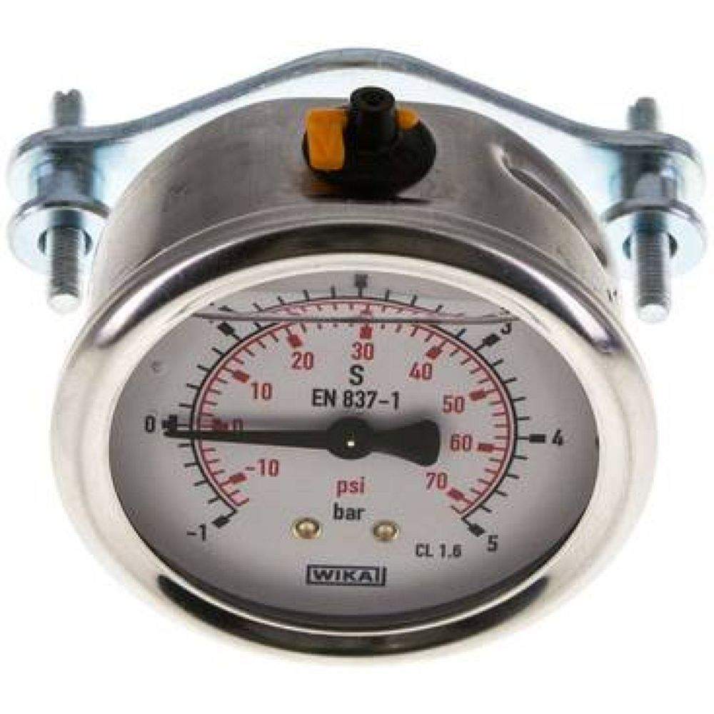Wika MFRE -1563 GLY CR Glycerin-Einbaumanometer, 3kt-Frontring, 63mm, -1 bis 5 bar