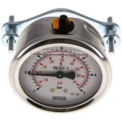 Wika MFRE -1563 GLY CR Glycerin-Einbaumanometer, 3kt-Frontring, 63mm, -1 bis 5 bar