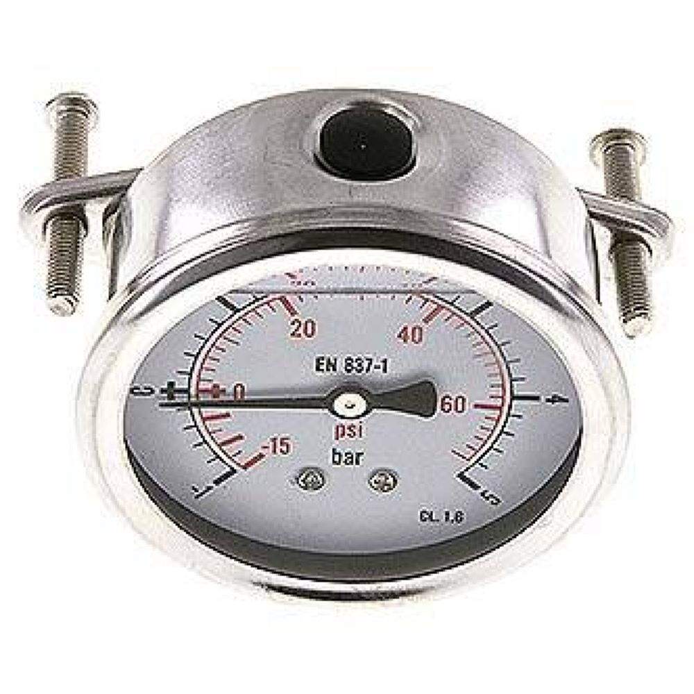 MFRE -1563 GLY CRE Glycerin-Einbaumanometer, 3kt-Frontring, 63mm, -1 bis 5 bar