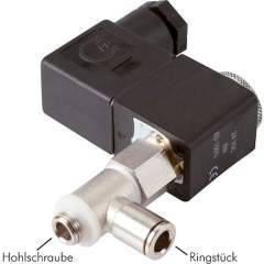 MHZO-380-115V. Banjo bolt solenoid valve G 1/8"-8, 3/2-way (NO), 115V AC