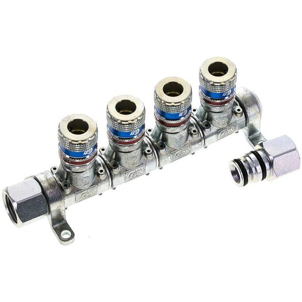 Cejn MLKDGSI 412. CEJN Multilink 4-fach Verteiler, mit Sicherheitskupplung eSafe als Abgang