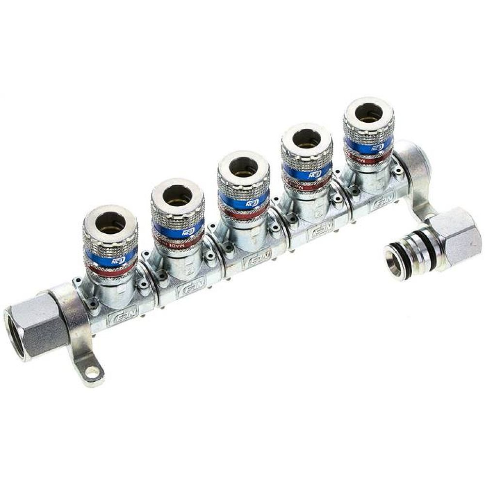 Cejn MLKDGSI 512. CEJN Multilink 5-fach Verteiler, mit Sicherheitskupplung eSafe als Abgang