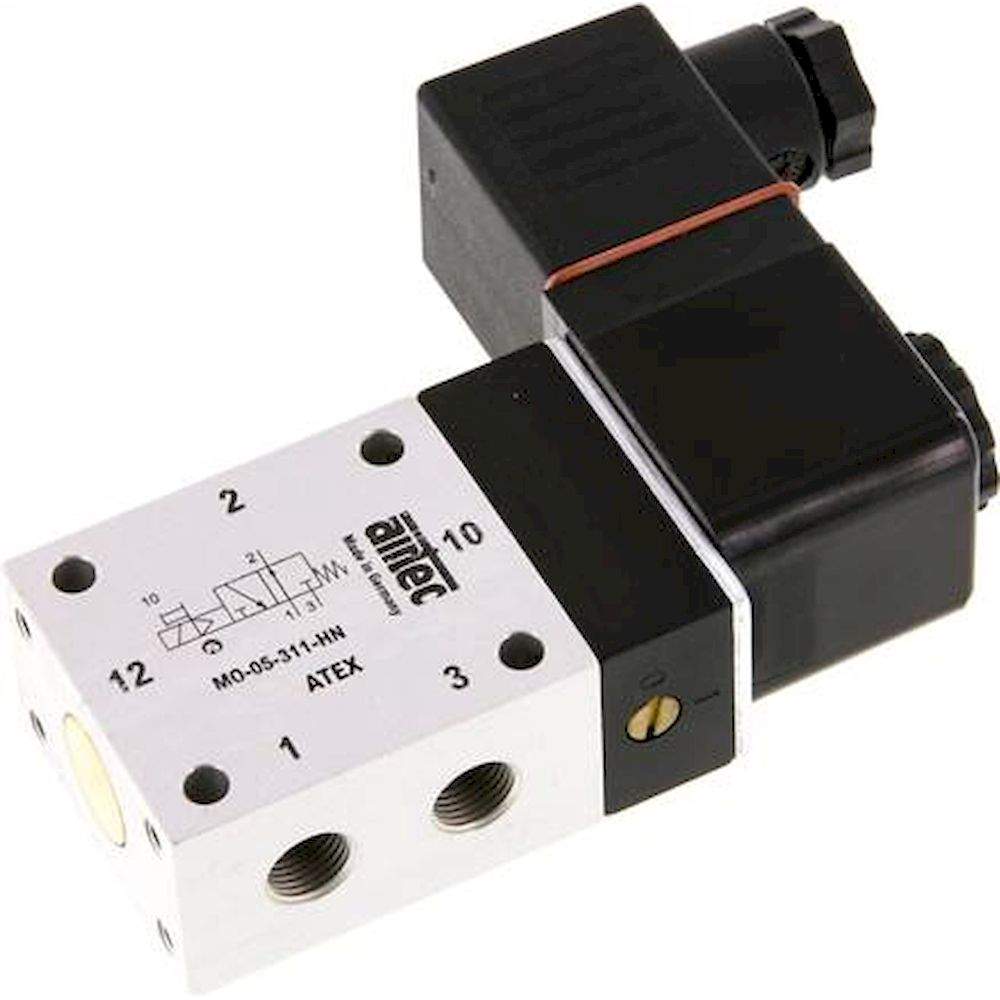 Airtec MO-05311HN-24XE*. 3/2-way solenoid valve, G 1/8", open (NO), 24V DC, ATEX