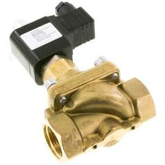 MO-2100-24V. 2/2-way brass solenoid valve G 1", 0 to 16 bar, open (NO) without power