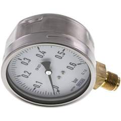 Wika MS 06100 CR Manometer senkrecht (CrNi/Ms), 100mm, 0-0,6 bar