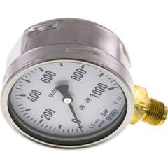 Wika MS 1000100 CR Manometer senkrecht (CrNi/Ms), 100mm, 0-1000 bar
