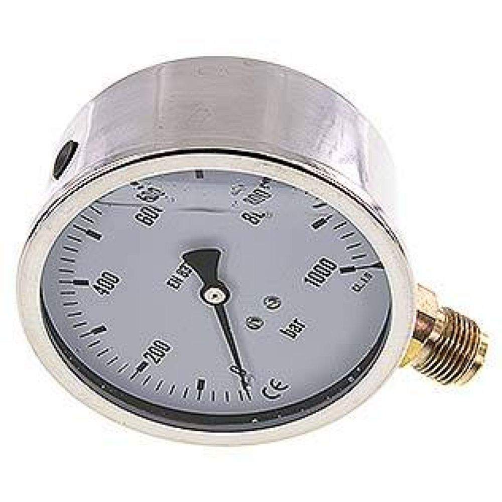 MS 1000100 GLY CRE Glycerin-Manometer senkrecht (CrNi/Ms),100mm, 0-1000 bar