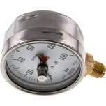 Wika MS 100100 CR-SZ Manometer senkrecht (CrNi/Ms), 100mm, 0-100 bar