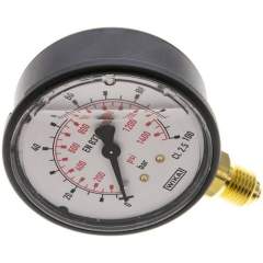 Wika MS 10063 GLY Glycerin-Manometer senkrecht (KU/Ms), 63mm, 0-100 bar