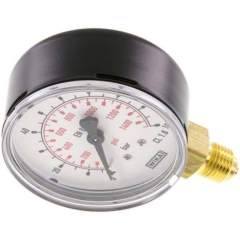 Wika MS 10063 ST Manometer senkrecht (ST/Ms), 63mm, 0-100 bar, G 1/4"