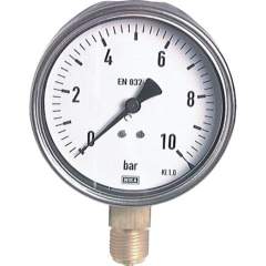 Wika MS -11,5100 CR Manometer senkrecht (CrNi/Ms), 100mm, -1 bis 1,5 bar