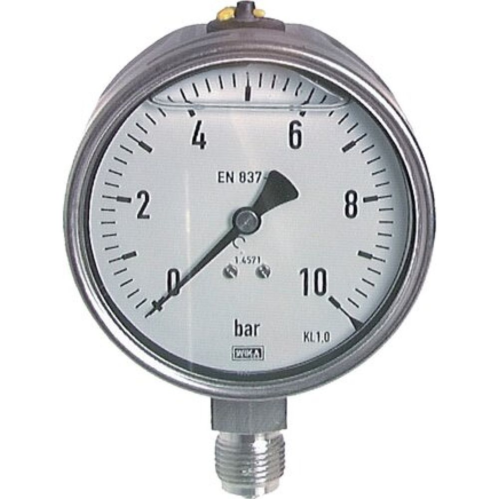 Wika MS -115100 GLY ES Chemie-Glycerin-Manometer senkrecht,100mm, -1 bis 15 bar
