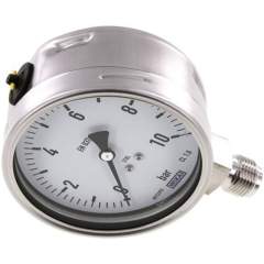 Wika MS 10100 ES Chemie-Manometer senkrecht, 100mm, 0-10 bar