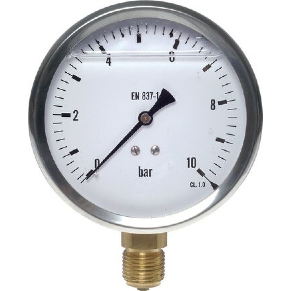 MS -115100 GLY CRE Glycerin-Manometer senkrecht (CrNi/Ms),100mm, -1 bis 15 bar
