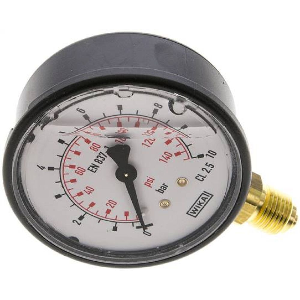 Wika MS 1063 GLY Glycerin-Manometer senkrecht (KU/Ms), 63mm, 0-10 bar