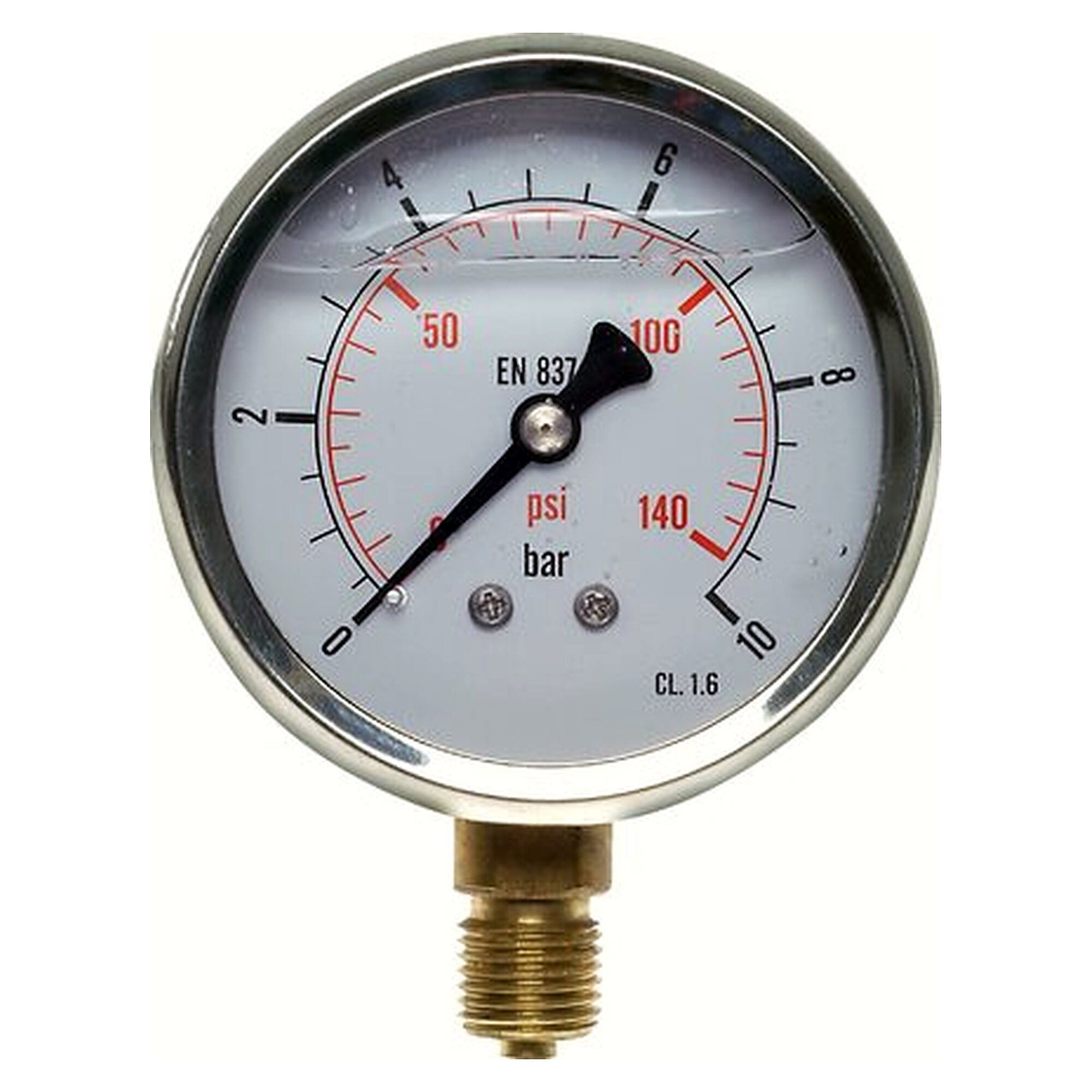 Glycerin-Manometer, senkrechte Ausführung, G 1/4", 63 mm, 0 - 25 bar, 1.4301