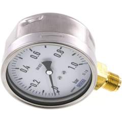 Wika MS 1100 CR Manometer senkrecht (CrNi/Ms), 100mm, 0-1 bar