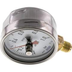 Wika MS 1100 CR-SZ Manometer senkrecht (CrNi/Ms), 100mm, 0-1 bar