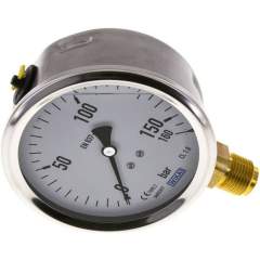 Wika MS 160100 GLY CR Glycerin-Manometer senkrecht (CrNi/Ms),100mm, 0-160 bar