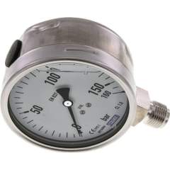 Wika MS 160100 GLY ES Chemie-Glycerin-Manometer senkrecht,100mm, 0-160 bar