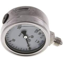 Wika MS 16063 GLY ES Chemie-Glycerin-Manometer senkrecht, 63mm, 0-160 bar