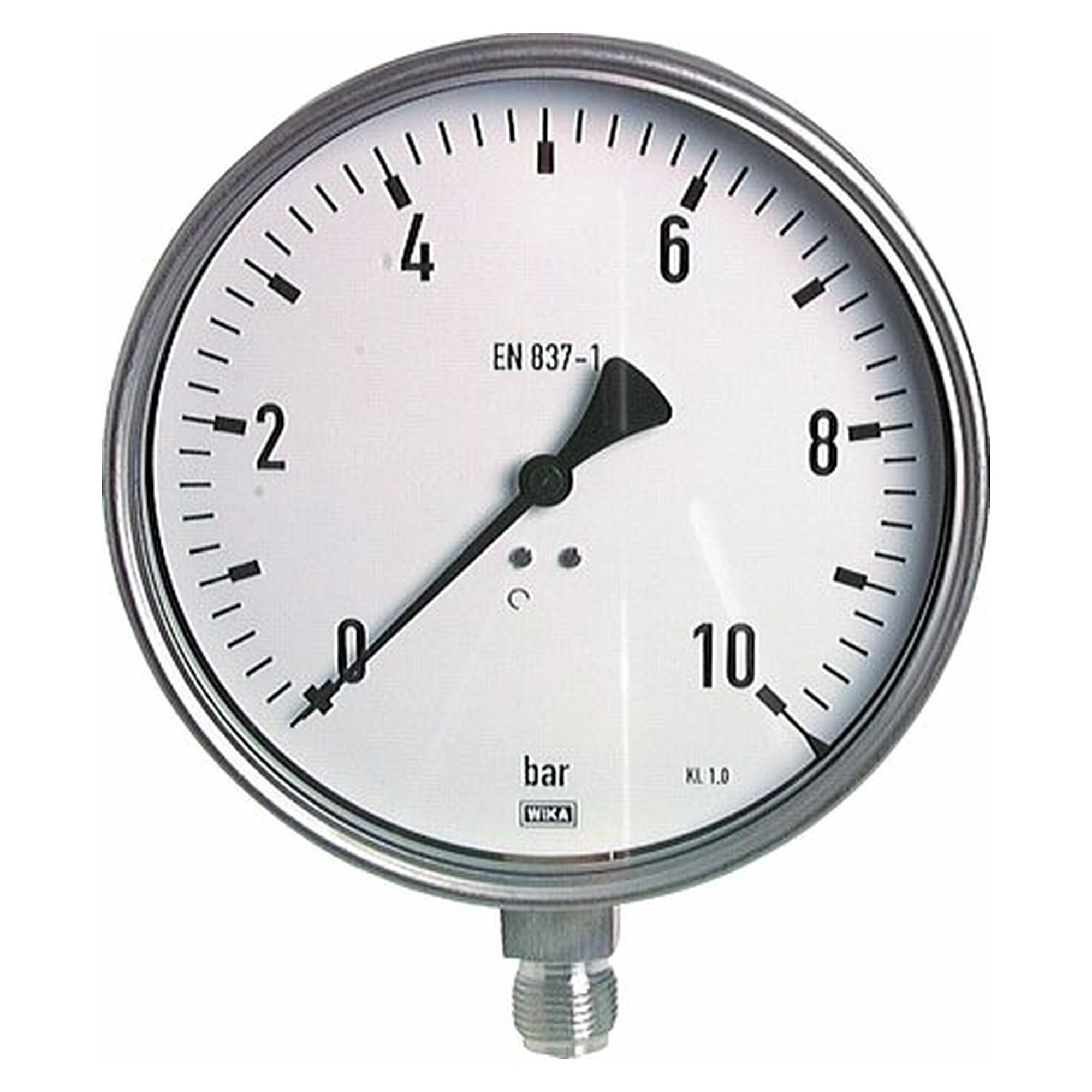 Chemical pressure gauge, vertical version, G 1/2", 160 mm, 0 - 60 bar, 1.4301
