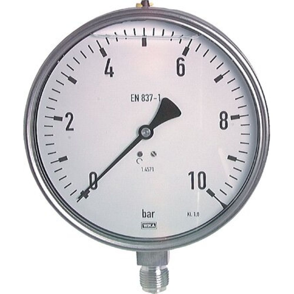Wika MS 100160 GLY ES Chemie-Glycerin-Manometer senkrecht,160mm, 0-100 bar