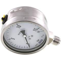 Wika MS 16100 ES Chemie-Manometer senkrecht, 100mm, 0-16 bar