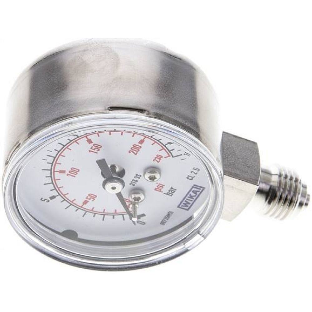 Wika MS 1650 ES ES-Manometer senkrecht, 50mm, 0-16 bar, G 1/4"