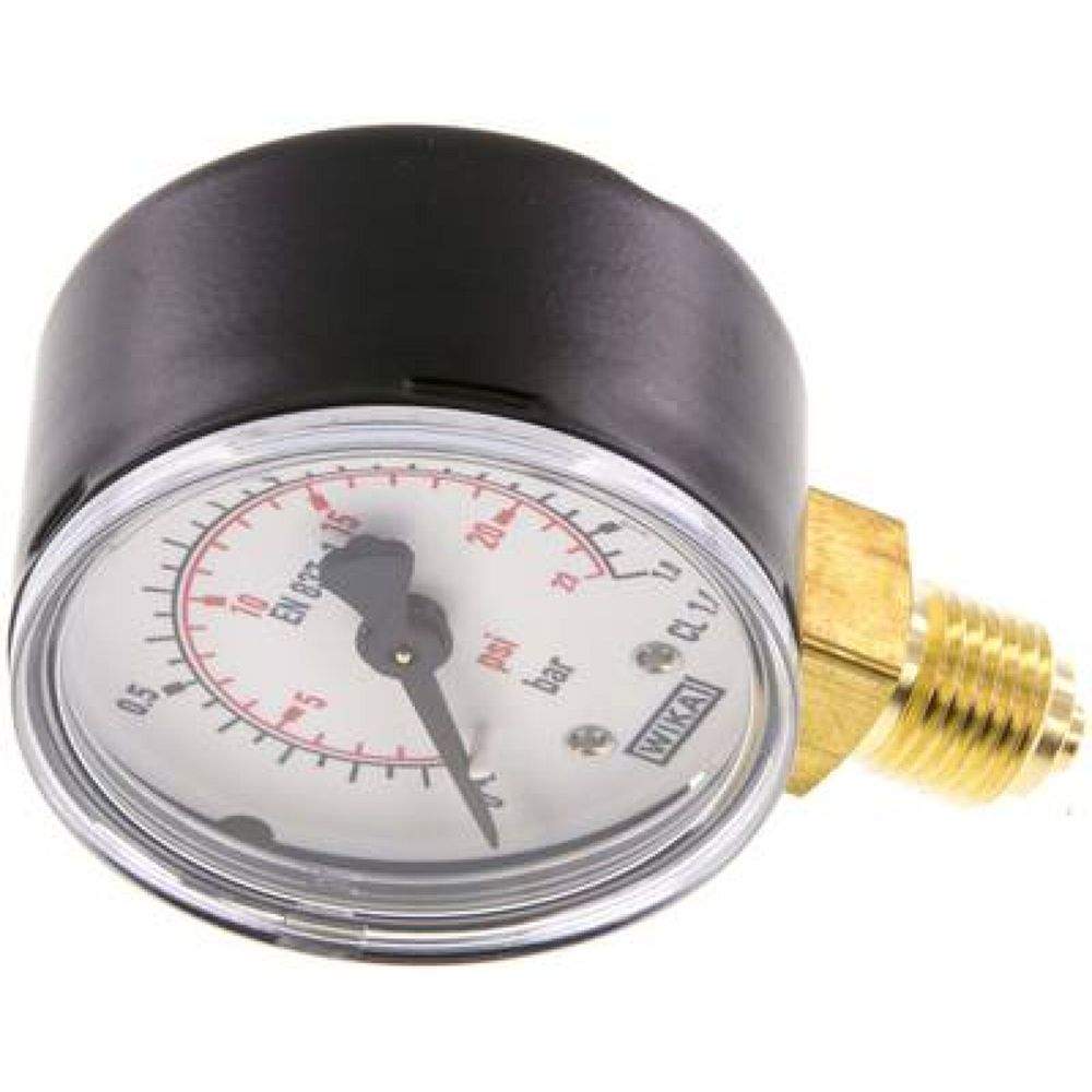 Wika MS 1,650 ST Manometer senkrecht (ST/Ms), 50mm, 0-1,6 bar, G 1/4"