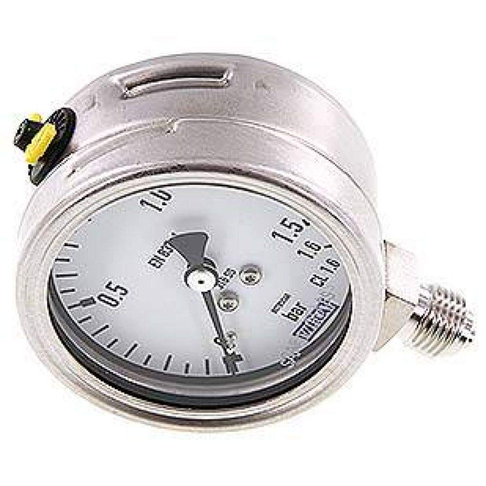 Wika MS 1,663 ES Chemie-Manometer senkrecht, 63mm, 0-1,6 bar