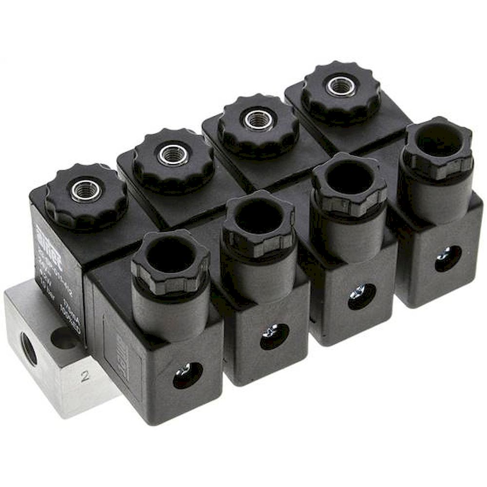 Airtec MS-18310/4HN24V. 3/2-way solenoid valve, G 1/8", closed (NC), 4-way, 24V DC