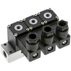 Airtec MS 20310/3HN12V=. 3/2-Wege Magnetventil, M 5, geschlossen (NC), 3-fach, 12 V DC