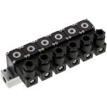 Airtec MS 20310/6HN12V=. 3/2-Wege Magnetventil, M 5, geschlossen (NC), 6-fach, 12 V DC