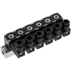 Airtec MS 20310/6HN12V=. 3/2-Wege Magnetventil, M 5, geschlossen (NC), 6-fach, 12 V DC