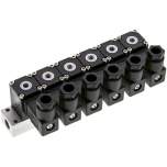 Airtec MS 20310/6HN24V=. 3/2-Wege Magnetventil, M 5, geschlossen (NC), 6-fach, 24 V DC