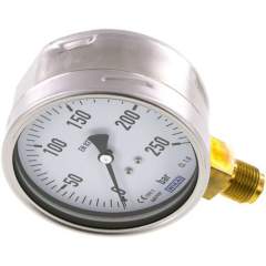 Wika MS 250100 CR Manometer senkrecht (CrNi/Ms), 100mm, 0-250 bar